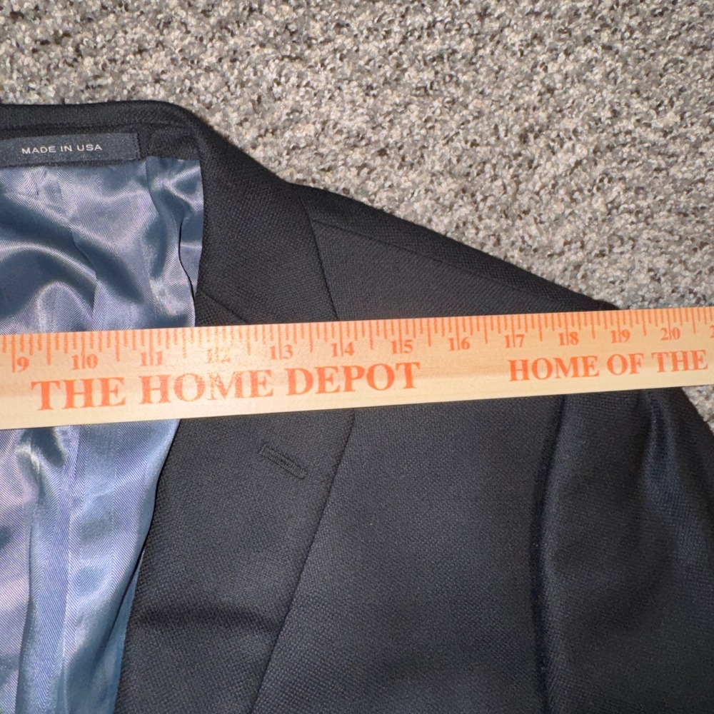 Saks Fifth Avenue 44R Black Label Loro Piana Wool Blazer Black Metal Buttons - Picture 3 of 7